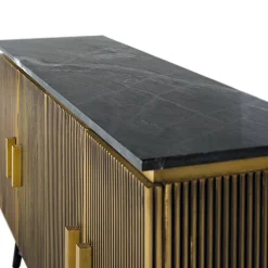 Wohnen Sideboards<4-türiges Sideboard mit Marmor Platte - Hayato