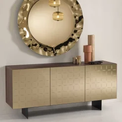 Wohnen Sideboards<3-türiges Sideboard mit Spiegel Front Bronze - Imarena