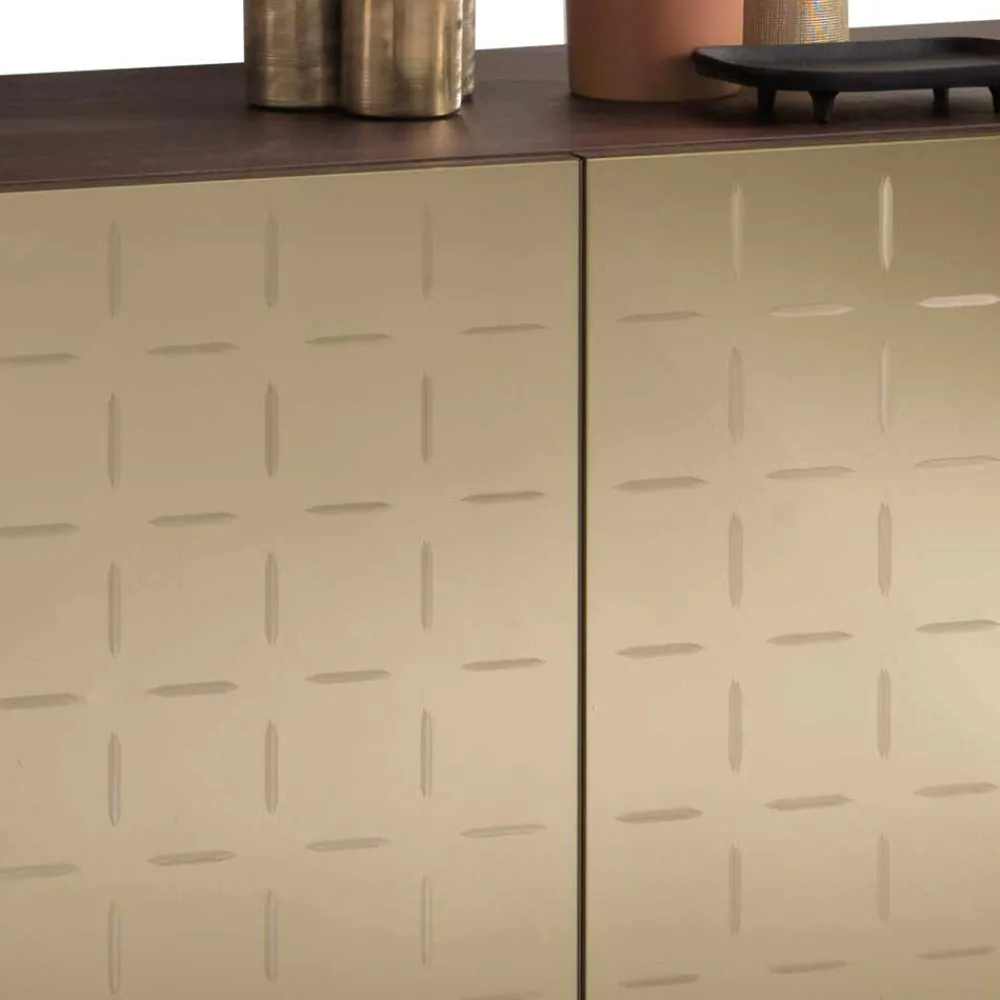 Wohnen Sideboards<3-türiges Sideboard mit Spiegel Front Bronze - Imarena