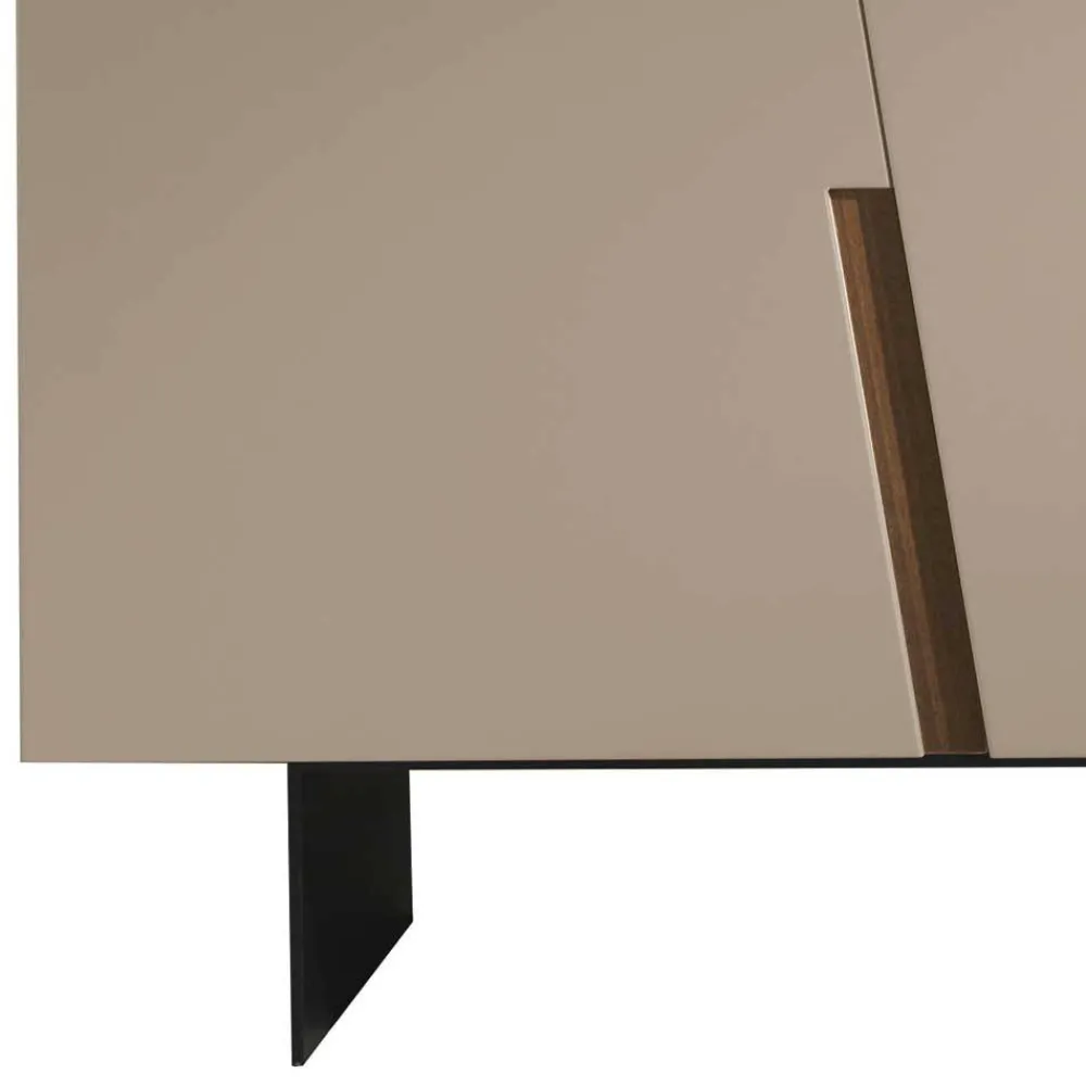 Wohnen Sideboards<3-türiges Sidebodard in Taupe und Teak - Cadiz