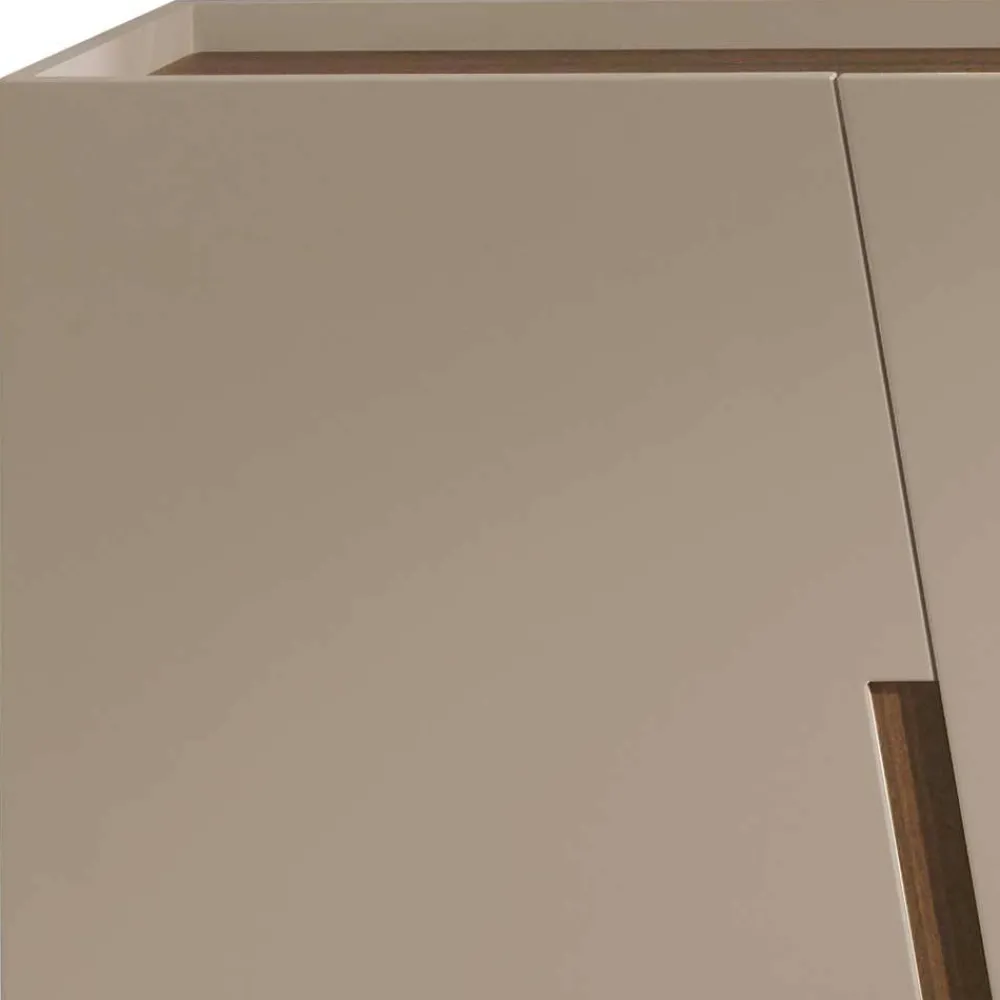 Wohnen Sideboards<3-türiges Sidebodard in Taupe und Teak - Cadiz