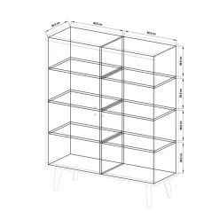 Wohnen Highboards<4-türiges Skandi Highboard in Weiß & Eiche - Cablos