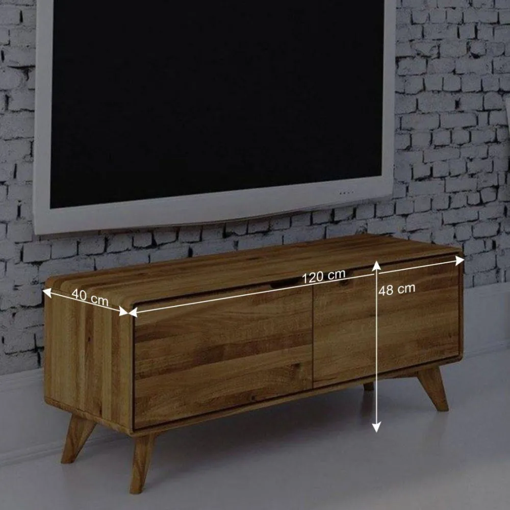 Wohnen Tv & Hifi-Möbel<2-türiges TV Lowboard aus Holz Wildeiche - Eavy I