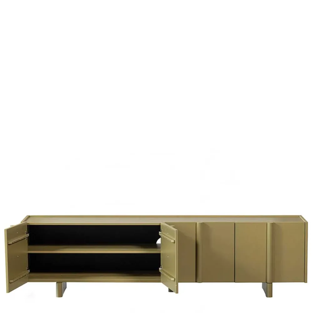Wohnen Tv & Hifi-Möbel|Lowboards<4-türiges TV Lowboard in Khaki - Biledda