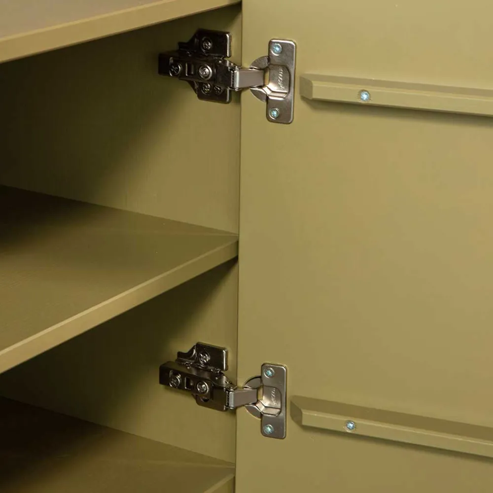 Wohnen Tv & Hifi-Möbel|Lowboards<4-türiges TV Lowboard in Khaki - Biledda