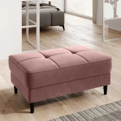 Wohnen Hocker<Truhen-Hocker in Rosenholz Stoffbezug - Dacura