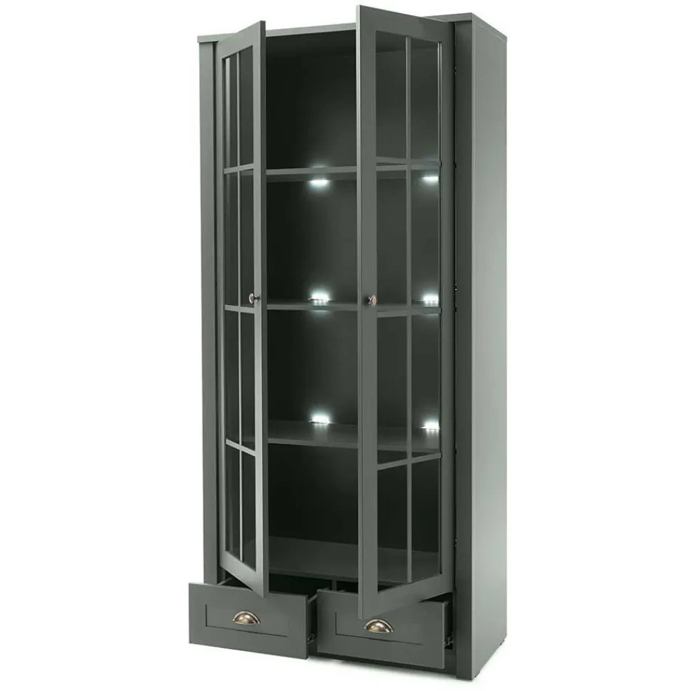 Wohnen Wohnwände<TV Anbauwand in Dunkelgrün - Niestov (dreiteilig)