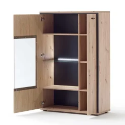 Wohnen Wohnwände<TV Anbauwand in Eicheoptik - Nikdus (vierteilig)