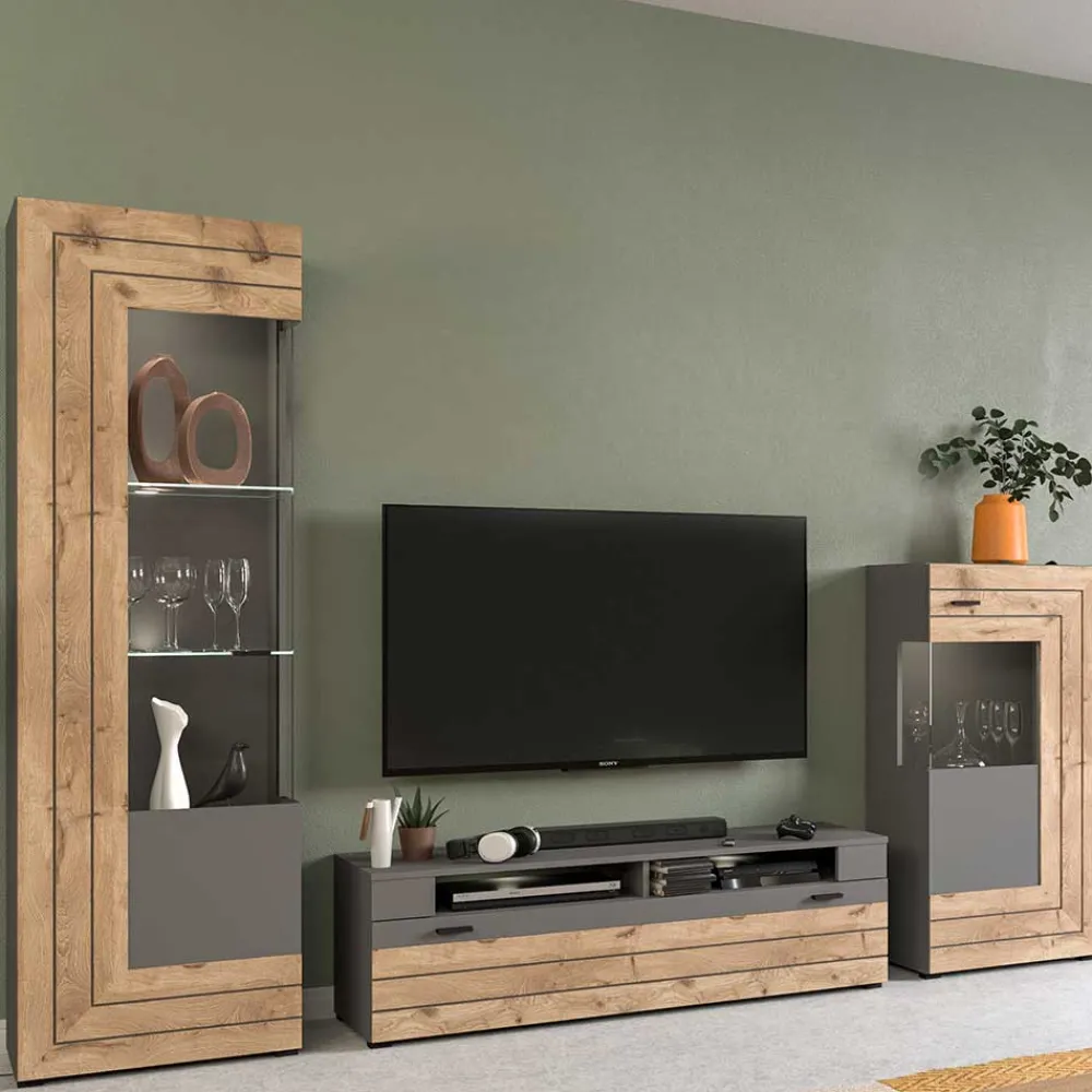 Wohnen Wohnwände<TV Anbauwand Möbel-Kombi modern - Scarlett (dreiteilig)