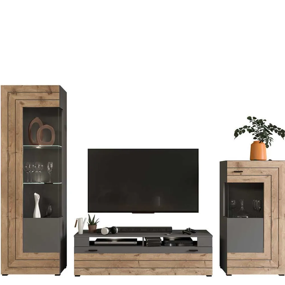 Wohnen Wohnwände<TV Anbauwand Möbel-Kombi modern - Scarlett (dreiteilig)
