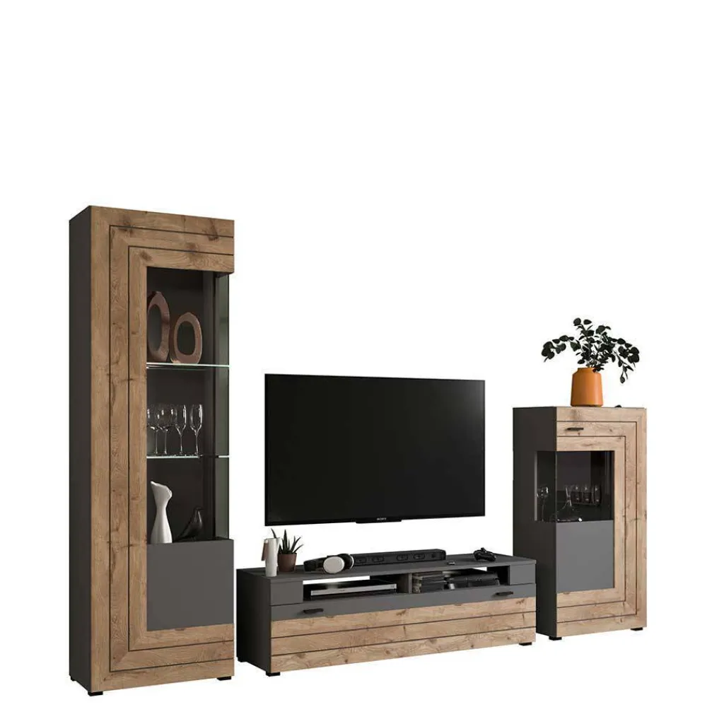 Wohnen Wohnwände<TV Anbauwand Möbel-Kombi modern - Scarlett (dreiteilig)