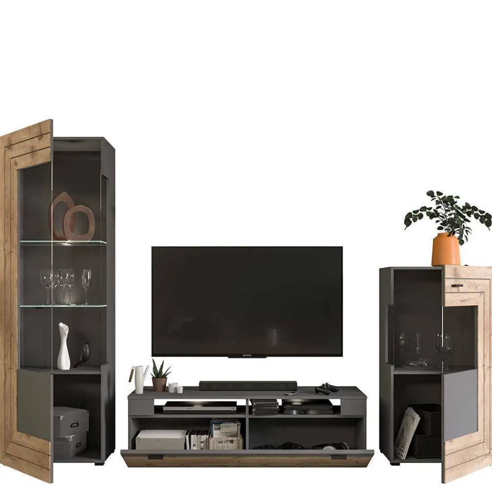 Wohnen Wohnwände<TV Anbauwand Möbel-Kombi modern - Scarlett (dreiteilig)
