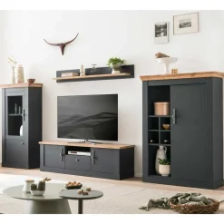 Wohnen Wohnwände<TV Anbauwand Wohnzimmermöbel Set - Lionel (vierteilig)