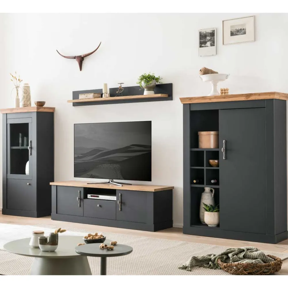 Wohnen Wohnwände<TV Anbauwand Wohnzimmermöbel Set - Lionel (vierteilig)