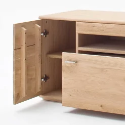 Wohnen Tv & Hifi-Möbel|Lowboards<TV Bank in Eiche Bianco teilmassiv Pontros 2-türig