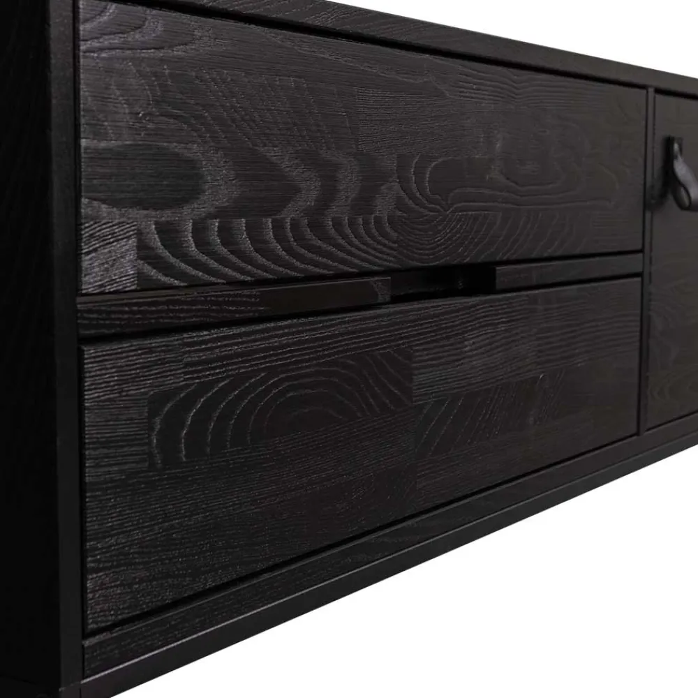 Wohnen Tv & Hifi-Möbel|Lowboards<TV Board - teilmassiv in Schwarz - Almery