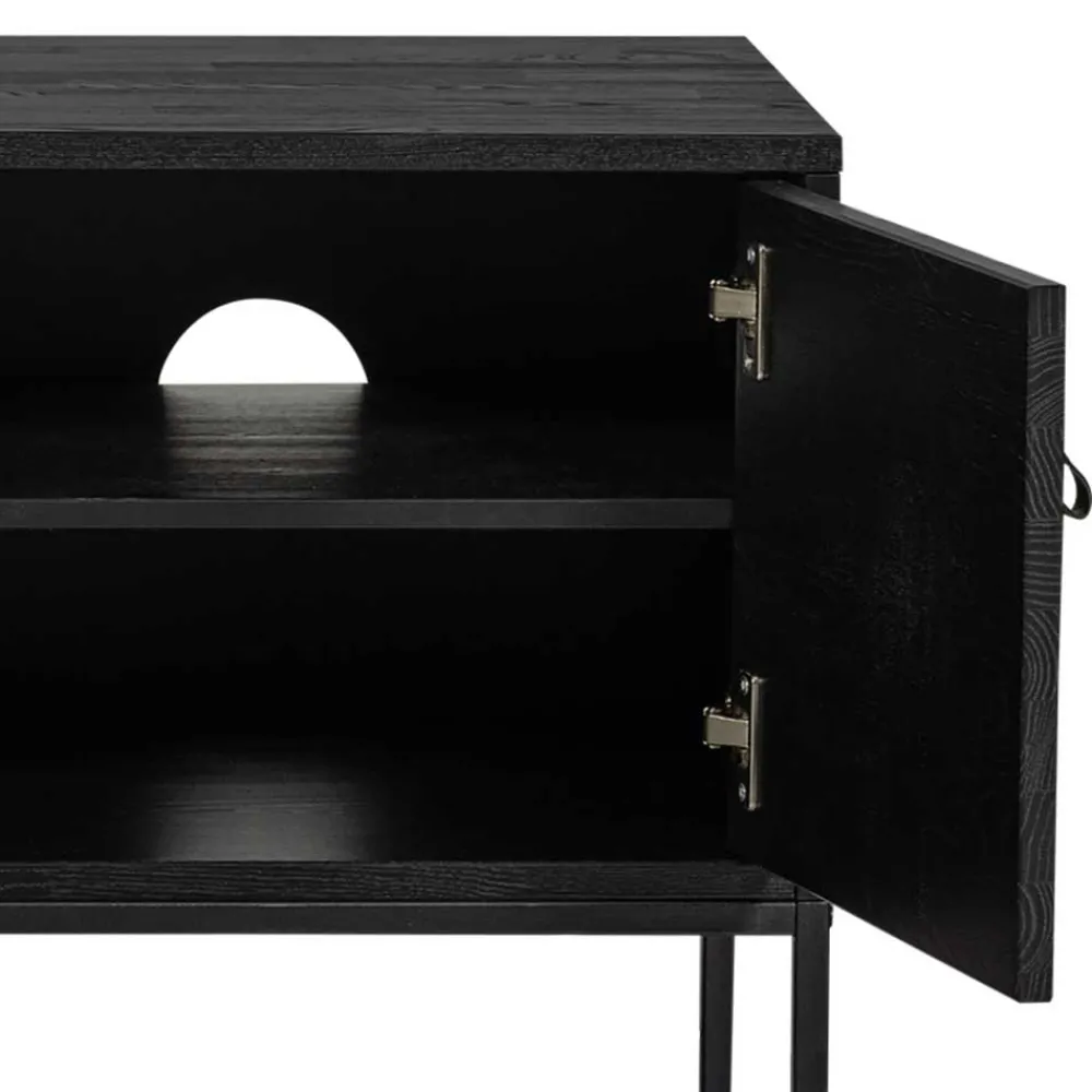 Wohnen Tv & Hifi-Möbel|Lowboards<TV Board - teilmassiv in Schwarz - Almery