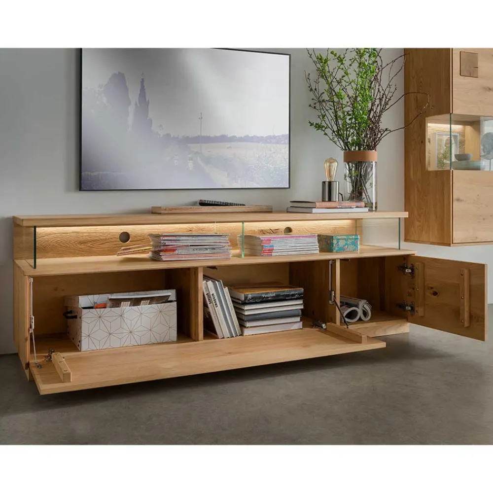 Wohnen Wohnwände<TV Board & Wandboard & Vitrine Set - Millena (dreiteilig)