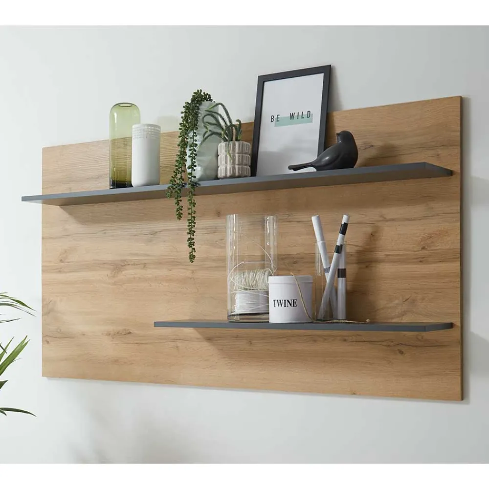Wohnen Wohnwände<TV Board & Wandpaneel Set - Ahilav (zweiteilig)