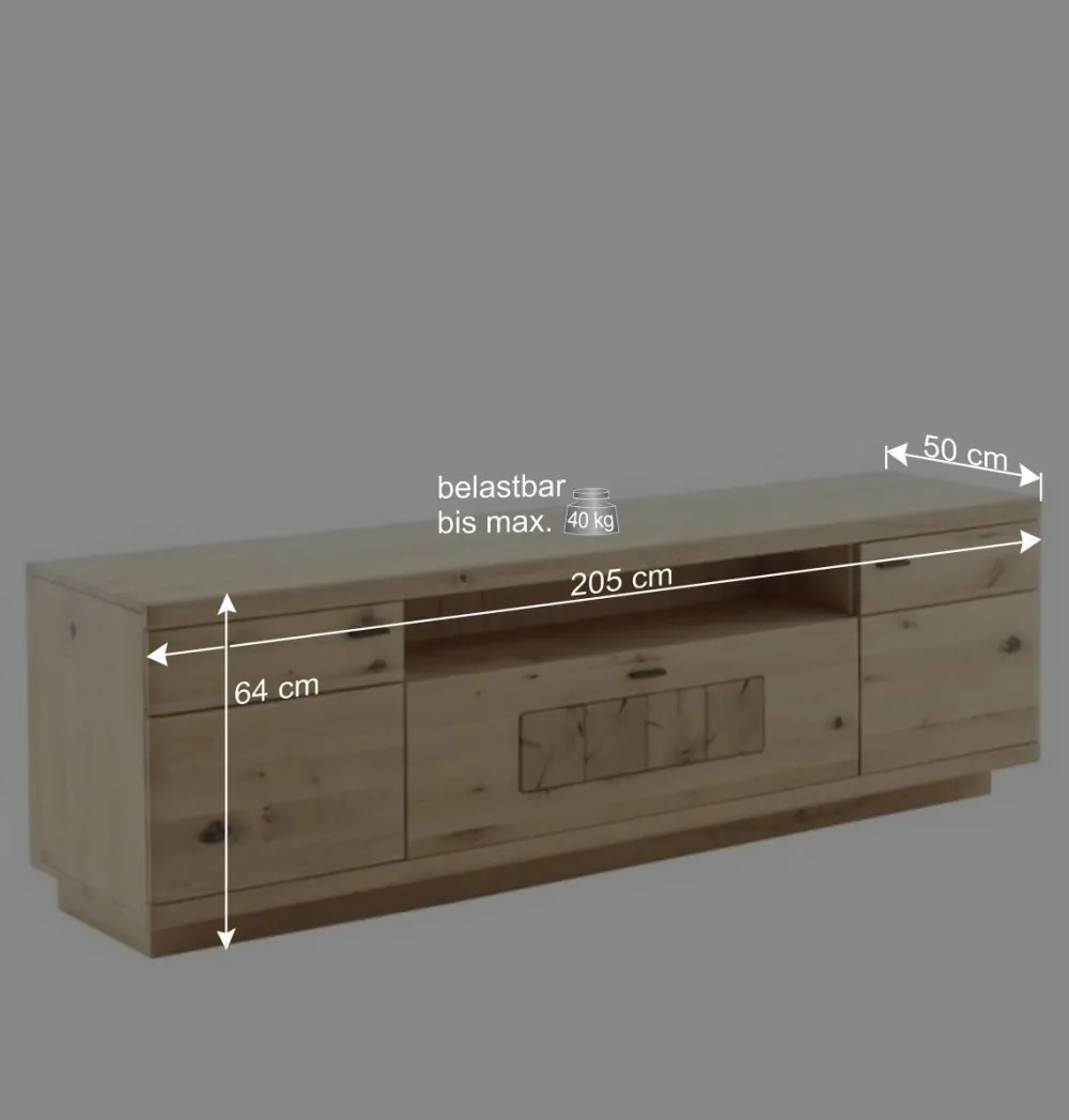 Wohnen Tv & Hifi-Möbel|Lowboards<TV Board aus hellem Asteiche Massivholz - Losiamos