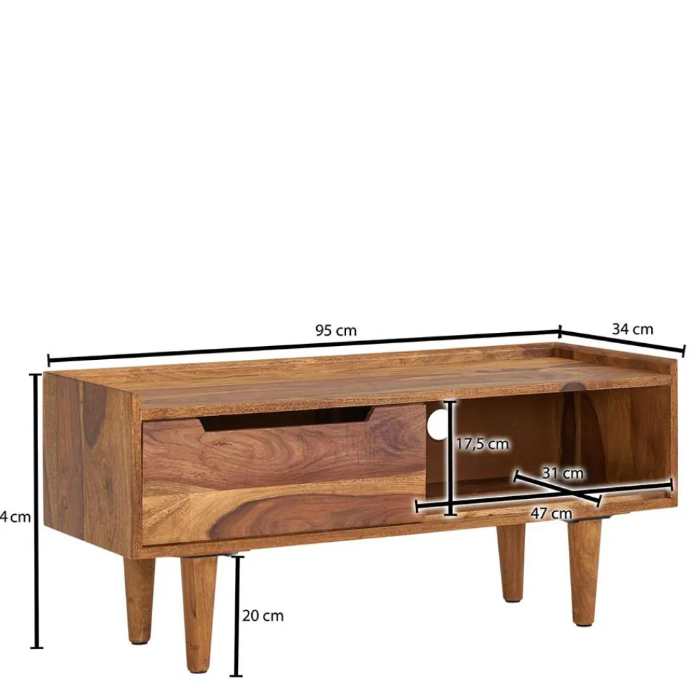 Wohnen Tv & Hifi-Möbel|Lowboards<TV Board aus Sheesham Holz lackiert - Placer
