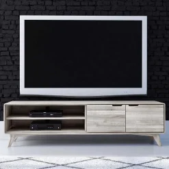 Wohnen Tv & Hifi-Möbel|Lowboards<TV Board aus Wildeiche gebleicht & geölt - Laderla