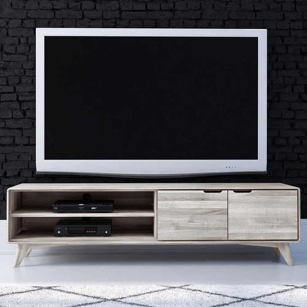 Wohnen Tv & Hifi-Möbel|Lowboards<TV Board aus Wildeiche gebleicht & geölt - Laderla