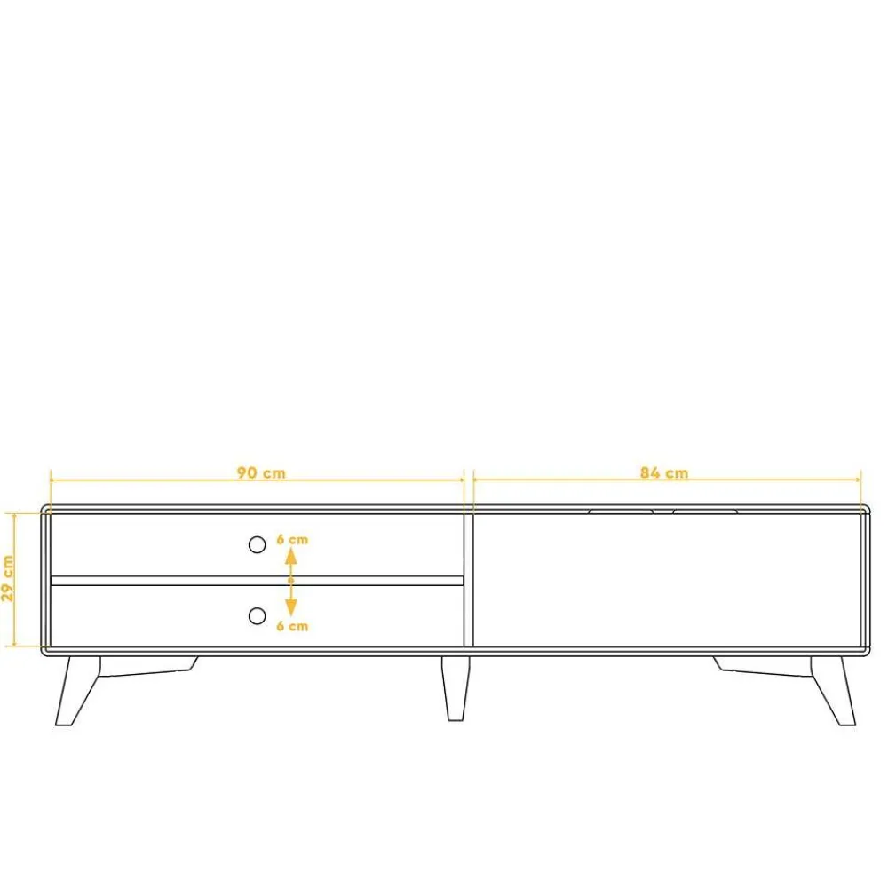 Wohnen Tv & Hifi-Möbel|Lowboards<TV Board aus Wildeiche gebleicht & geölt - Laderla