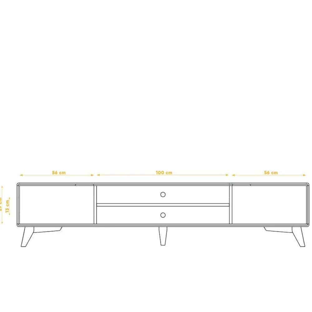 Wohnen Lowboards|Tv & Hifi-Möbel<TV Board aus Wildeiche Massivholz & MDF - Diesta