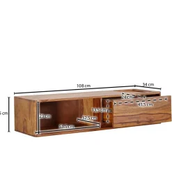 Wohnen Tv & Hifi-Möbel|Lowboards<TV Board für die Wandmontage aus Massivholz - Vanskupa