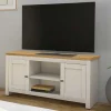 Wohnen Lowboards<TV Board in Cremeweiß mit Eiche - Langoona