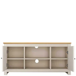 Wohnen Lowboards<TV Board in Cremeweiß mit Eiche - Langoona
