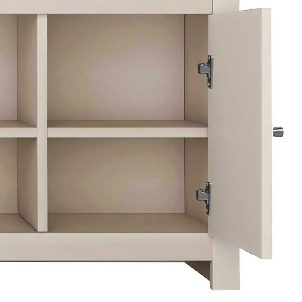 Wohnen Lowboards<TV Board in Cremeweiß mit Eiche - Langoona