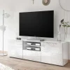 Wohnen Tv & Hifi-Möbel|Lowboards<TV Board in Hochglänzend Weiß lackiert - Vascaub I