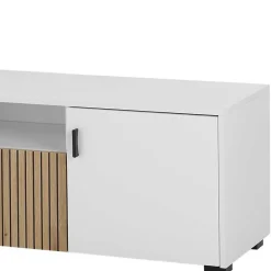 Wohnen Tv & Hifi-Möbel|Lowboards<TV Board in Mattweiß mit Wildeiche - Nenaloro