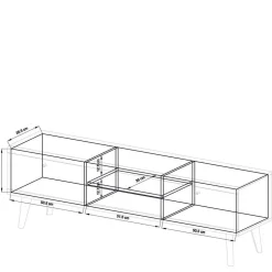 Wohnen Tv & Hifi-Möbel|Lowboards<TV Board in Mattweiß mit Wildeiche - Nenaloro