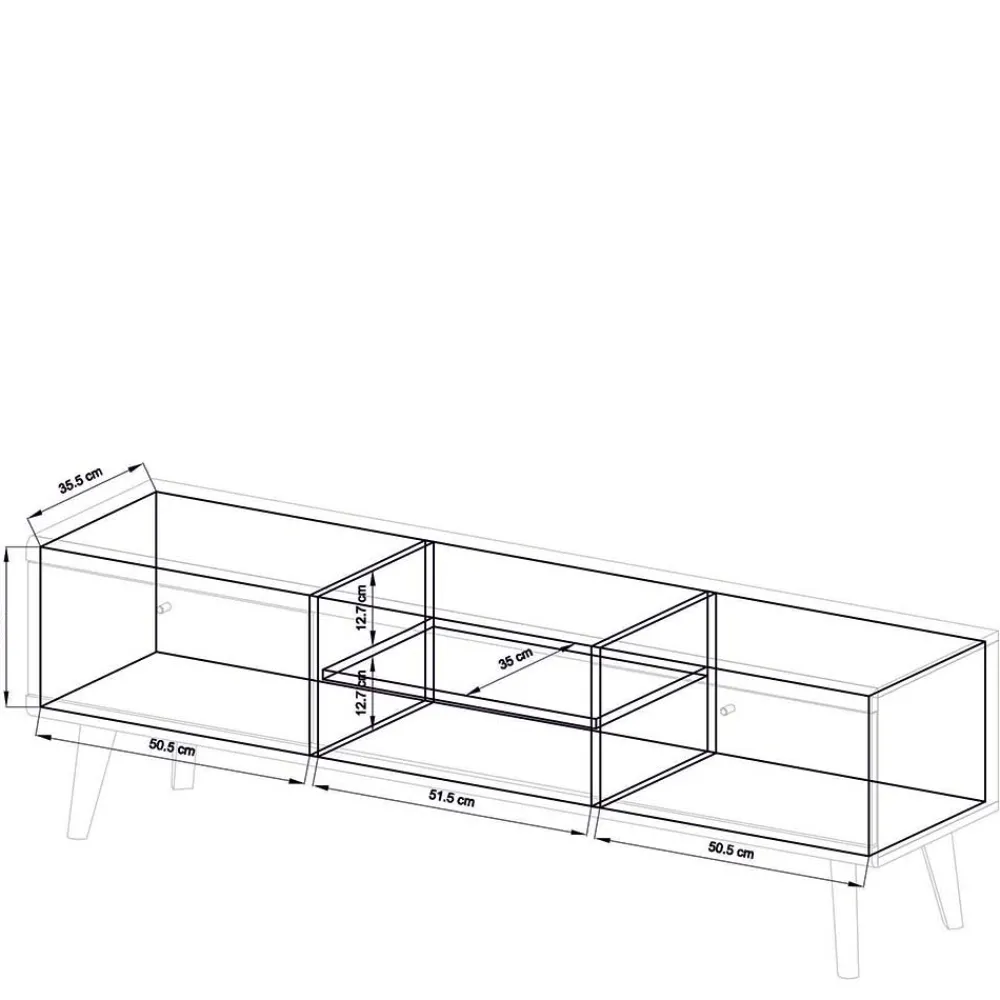 Wohnen Tv & Hifi-Möbel|Lowboards<TV Board in Mattweiß mit Wildeiche - Nenaloro