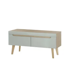 Wohnen Tv & Hifi-Möbel|Lowboards<TV Board in Mintgrün mit Eiche - Armina