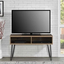 Wohnen Tv & Hifi-Möbel|Lowboards<TV Board in Walnuss Optik und Schwarz - Uzyna