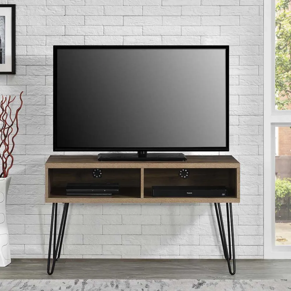 Wohnen Tv & Hifi-Möbel|Lowboards<TV Board in Walnuss Optik und Schwarz - Uzyna