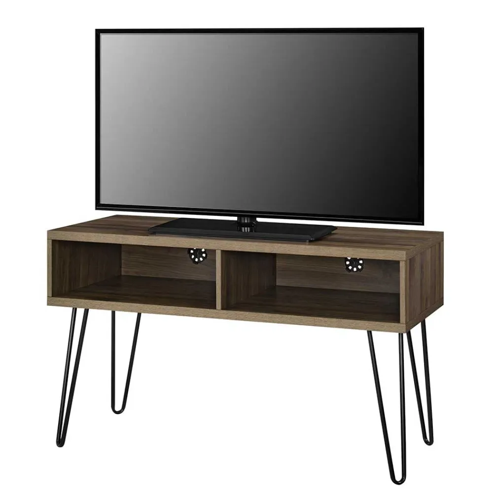 Wohnen Tv & Hifi-Möbel|Lowboards<TV Board in Walnuss Optik und Schwarz - Uzyna