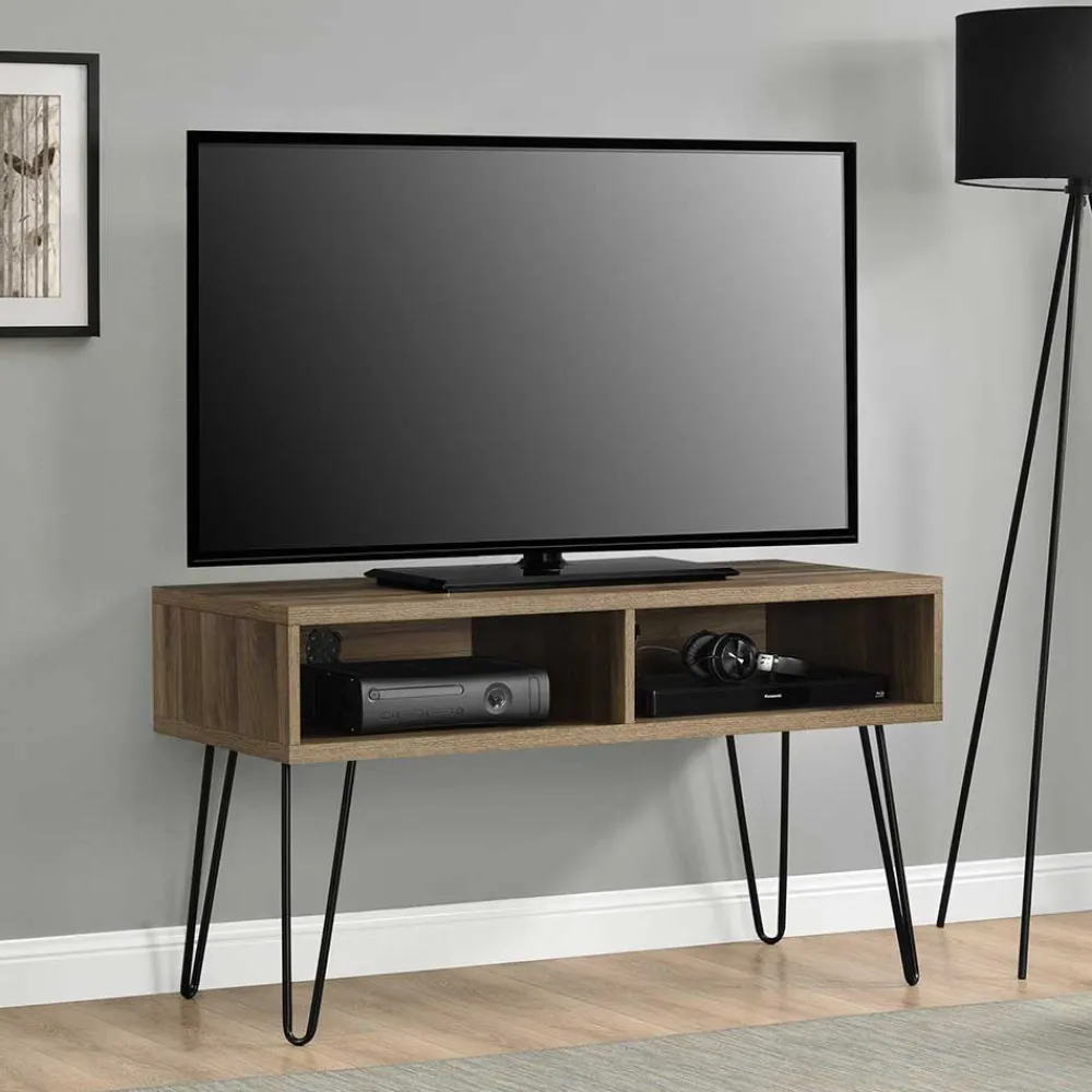 Wohnen Tv & Hifi-Möbel|Lowboards<TV Board in Walnuss Optik und Schwarz - Uzyna