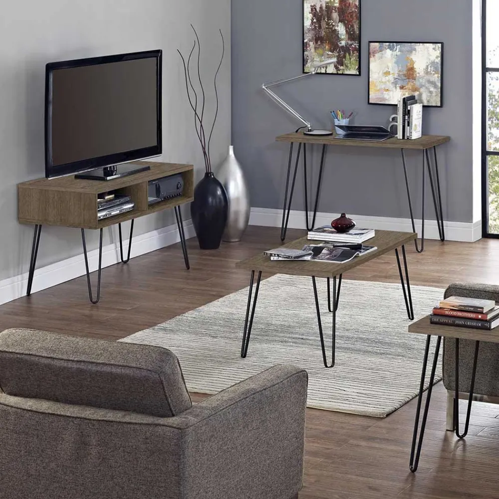 Wohnen Tv & Hifi-Möbel|Lowboards<TV Board in Walnuss Optik und Schwarz - Uzyna