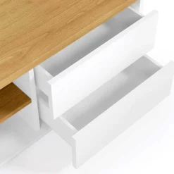 Wohnen Tv & Hifi-Möbel|Lowboards<TV Board in Weiß & Eiche Furnier - Vintilias