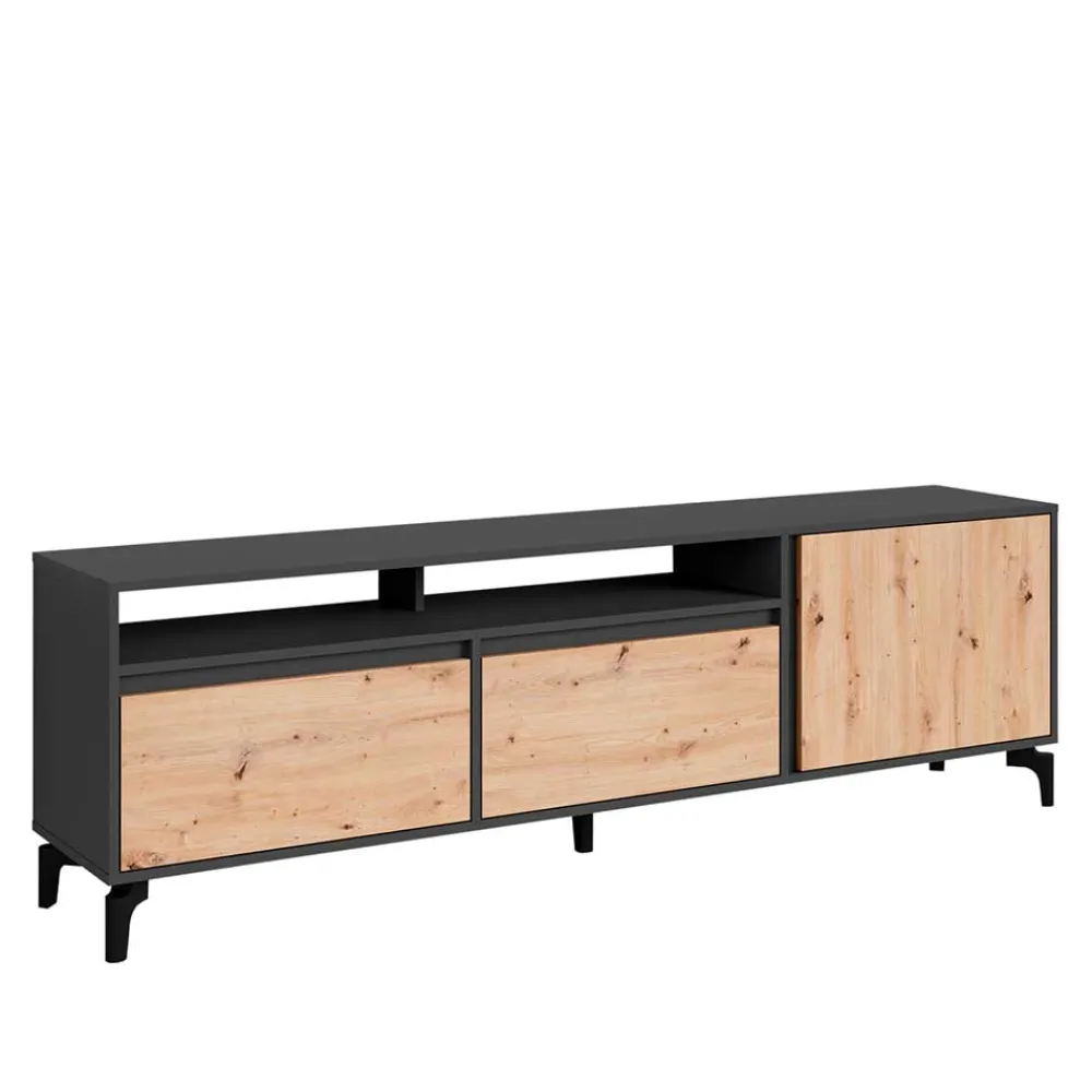 Wohnen Tv & Hifi-Möbel|Lowboards<TV Board in Wildeiche & Anthrazit - Kiss