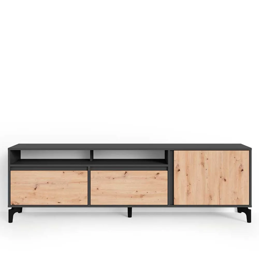 Wohnen Tv & Hifi-Möbel|Lowboards<TV Board in Wildeiche & Anthrazit - Kiss