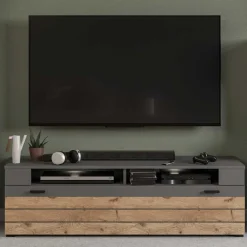 Wohnen Tv & Hifi-Möbel|Lowboards<TV Board in Wildeiche NB & Grau - Scarlett