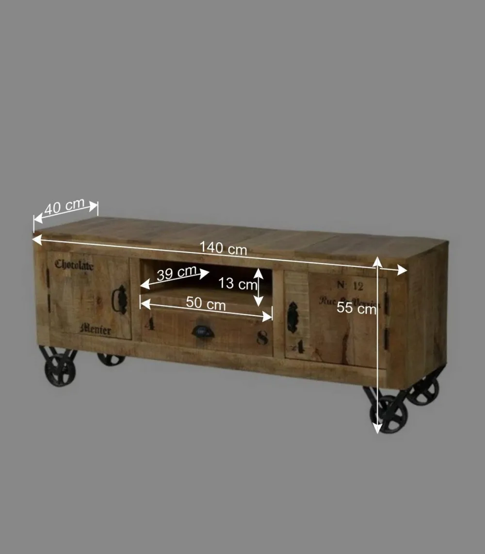 Wohnen Tv & Hifi-Möbel|Lowboards<TV Board Indri auf Rollen