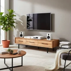 Wohnen Tv & Hifi-Möbel|Lowboards<TV Board mit drei Schubladen aus Wildeiche - Kerfa
