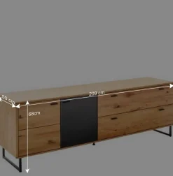 Wohnen Tv & Hifi-Möbel<TV Board mit Glastür & Tür & zwei Schubladen - Flacona
